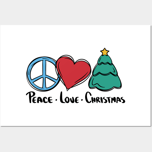 Peace Love Christmas Trio Wall Art by Life2LiveDesign